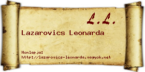 Lazarovics Leonarda névjegykártya